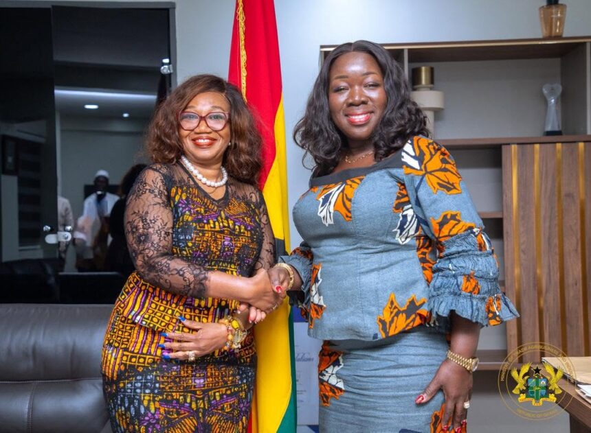 Trade Minister, Hon. Ofosu Agyare (L) meets ECOWAS Team