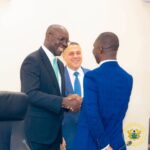 Dr. Ato Forson, Ghana's Finance Minister (L) with Officials in Accra.