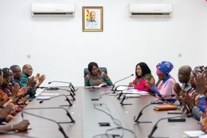 Vice President Naana Jane Opoku Agyemang engages with Gender Ministry.