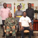 Defence Press Corps led by Joseph Gold- Alorgbey pay courtesy call on Major General Lawrence Kwaku Gbetanu, the Chief of the Army Staff.