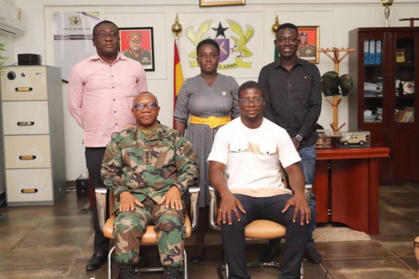 Defence Press Corps led by Joseph Gold- Alorgbey pay courtesy call on Major General Lawrence Kwaku Gbetanu, the Chief of the Army Staff.
