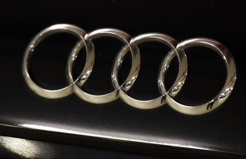 28 June 2016, North Rhine-Westphalia, Duesseldorf: Rings of the Audi logo are seen in a garage in Duesseldorf. Photo: Caroline Seidel-Dißmannel/dpa