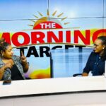 Vice President of GJA, Rebecca Ekpe (Left), with Host Selikem Akolatse- Apaloo.