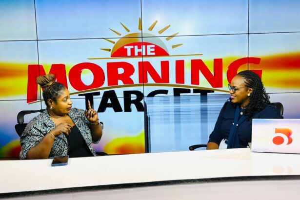 Vice President of GJA, Rebecca Ekpe (Left), with Host Selikem Akolatse- Apaloo.