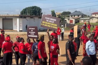 Protestors at Sapieman.