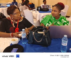 Rebecca Ekpe, Ghana (in green) and Dr. Abimbola, Nigeria- some participants at the event in Entebbe, Uganda.