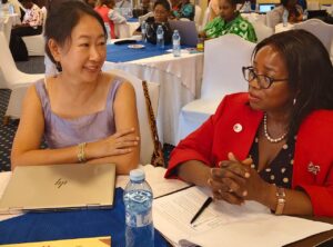Uganda’s Commissioner for Gender and Women Affairs Angela Nakafeero (Right) with UNESCO's Africa Advisor, Misako Ito.