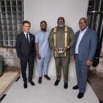 MTN Ghana (L-R) Pierre Le Manh, President & CEO, Project Management Institute, Ing. Emmanuel Hinson, Project Coordinator, MTN Ghana, William Tetteh, Chief Transformation Officer, MTN Ghana, and Ike Nwankwo, PMI Board of Directors Chair