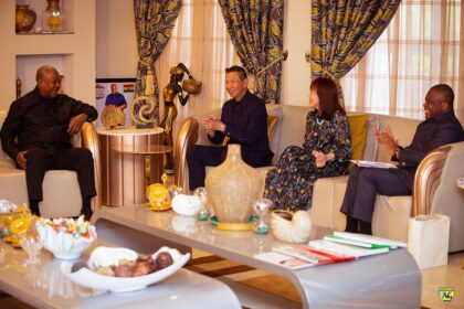 President Mahama, Global Chairman of Assemblies of God Fellowship, Rev Dominic Yeo with Spouse Mrs. Yeo.