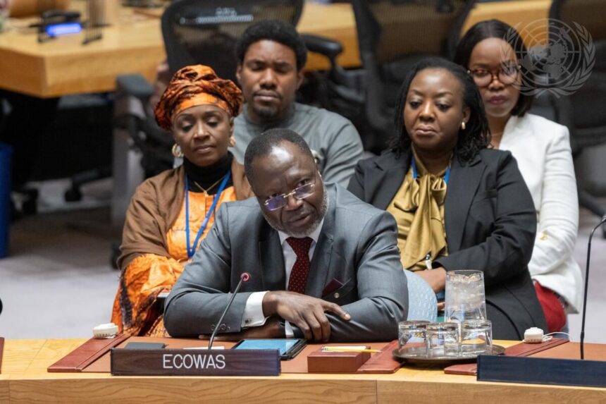ECOWAS Commission President H.E. Dr. Omar Alieu Touray briefing UN Security Council.