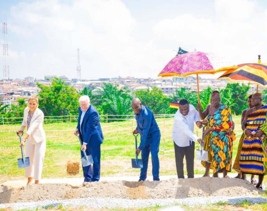 Mr. Frank-Walter Steinmeier, German President cut sod for green project in Ghana.