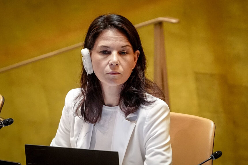 27 September 2025, US, New York: Annalena Baerbock, President of the United Nations General Assembly at the General Debate of the UN General Assembly in New York. Photo: Kay Nietfeld/dpa