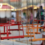 A chain carousel is pictured at the Magdeburg Christmas Market 2025. Photo: Matthias Bein/dpa