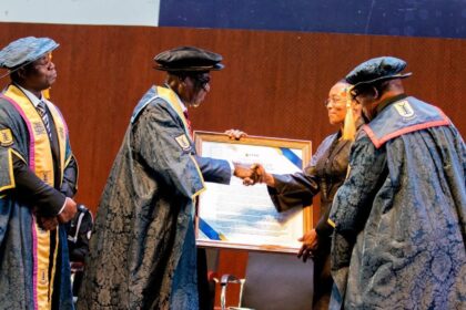Honorary Doctorate conferred on Nana Konadu Agyeman Rawlings.