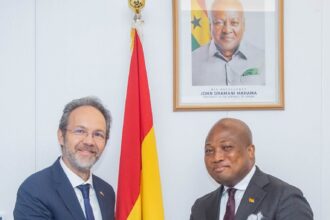 Ghana's Foreign Affairs Minster, Samuel Okudzeto Ablakwa, (Right) and British High Commissioner, His Excellency Christian Rogg.