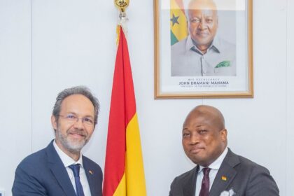 Ghana's Foreign Affairs Minster, Samuel Okudzeto Ablakwa, (Right) and British High Commissioner, His Excellency Christian Rogg.