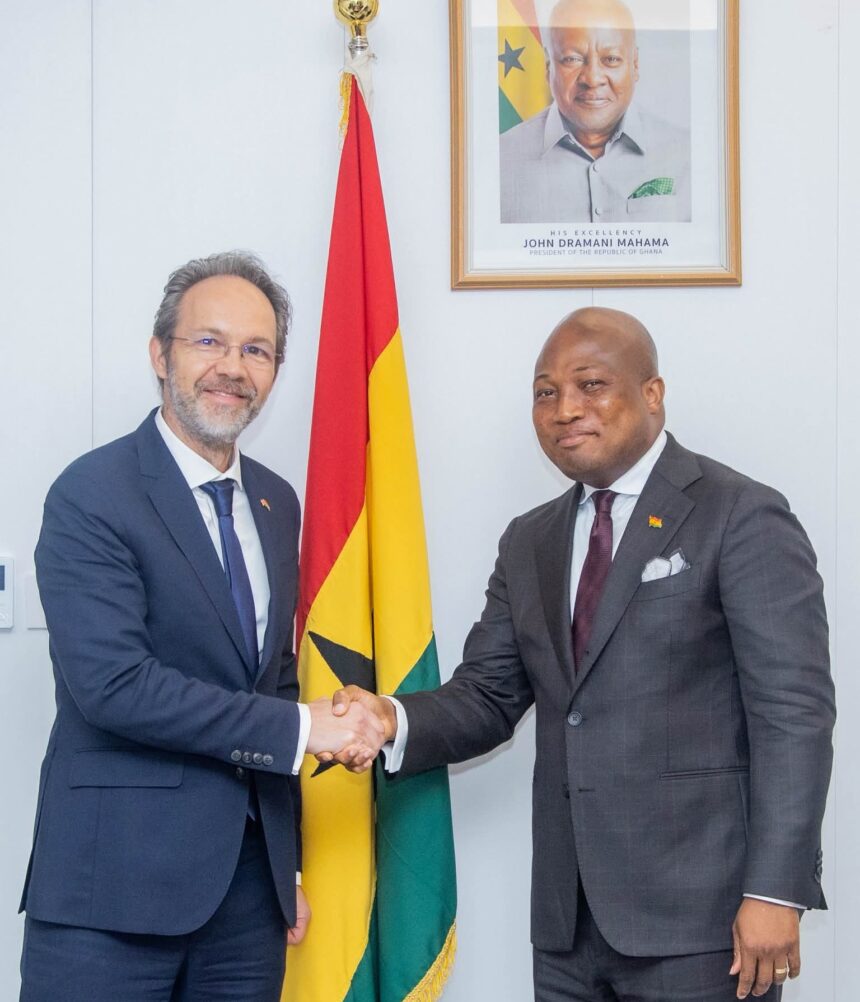 Ghana's Foreign Affairs Minster, Samuel Okudzeto Ablakwa, (Right) and British High Commissioner, His Excellency Christian Rogg.