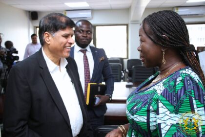 Minister for Trade, Agribusiness and Industry, Elizabeth Ofosu-Adjare, MP, confers with industry players on cement issues