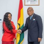 Nana Aba Anamoah visits Foreign Affairs Minister, Okudzeto Ablakawa