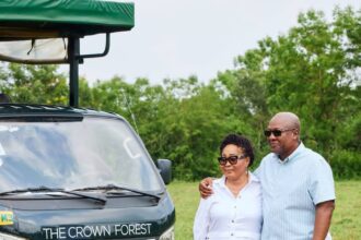 John Mahama and Lordina at Crown Forest Eco- Park in Central Region.