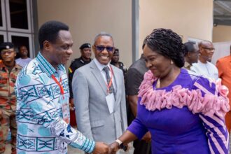Vice President Jana Naana Opoku Agyemang with clergy