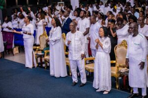 Tema MCE , Ebi Bright worships with with Rev. Edward Kissi, Head Pastor of ICGC Miracle Temple, Comm. 12