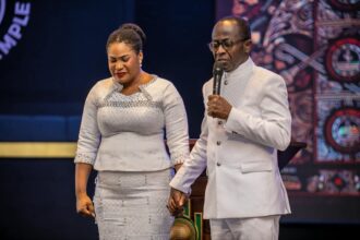 Tema MCE , Ebi Bright with Rev. Edward Kissi, Head Pastor of ICGC Miracle Temple, Comm. 12