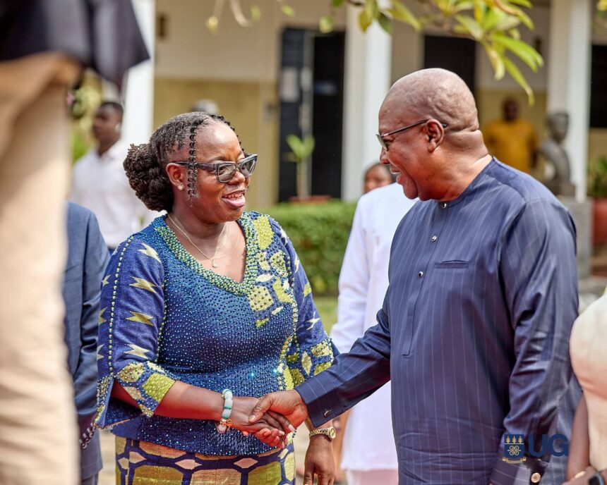 President Mahama meets VC of UG Prof. Nana Aba Appiah Amfo.