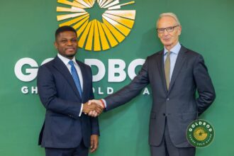 GOLD BOD CEO, Sammy Gyamfi (Left) in strategic meeting with World Gold Council, led by Chief Executive Officer, David Tait.