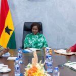 Vice President Jane Naana Opoku Agyemang (Middle) meets with Women in Engineering Ghana.