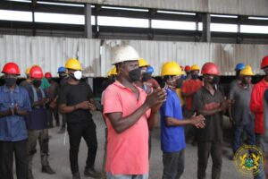Trade Minster Ofosu-Agyare engages Cement and Steel Plants at Tema Free Zones