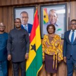 Vice President Prof. Jane Naana Opoku-Agyemang praised the Energy and Green Transitions Minister, Dr. John Abdulai Jinapor ( First left of Flag, next to Vice President),