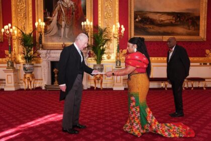 Ghana's High Commissioner to UK, Zita Benson presents Letters of Credence to King of England
