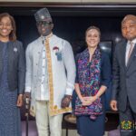 Foreign Affairs Minister Samuel Okudzeto Ablakwa (First Right) on solidarity visit to Jamaica.