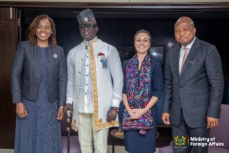 Foreign Affairs Minister Samuel Okudzeto Ablakwa (First Right) on solidarity visit to Jamaica.