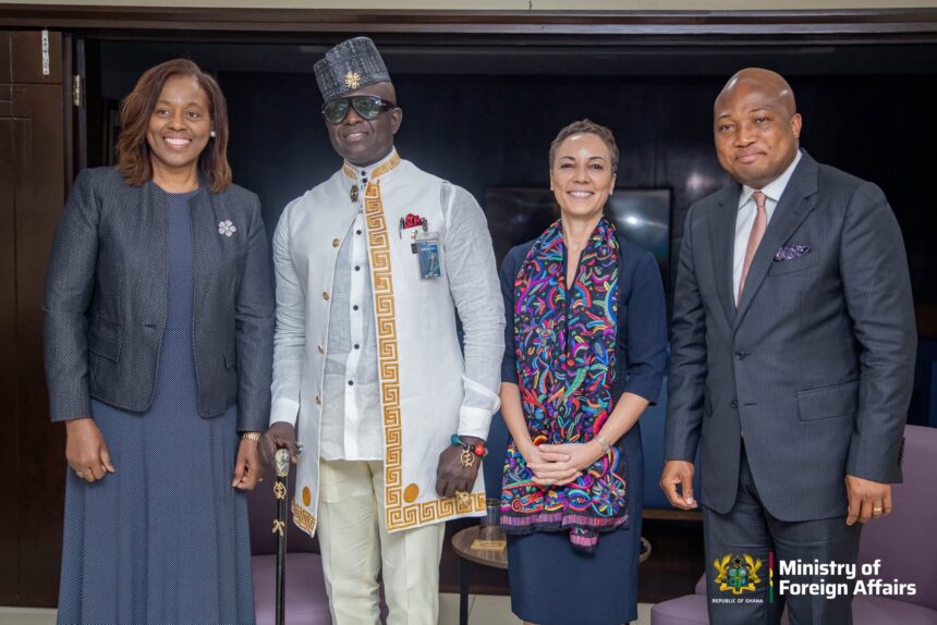 Foreign Affairs Minister Samuel Okudzeto Ablakwa (First Right) on solidarity visit to Jamaica.