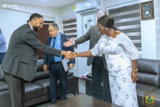 Minister for Trade, Agribusiness and Industry, Elizabeth Ofosu-Adjare, and Chargé d’Affaires of the United States Embassy in Ghana, Rolf Olson, hold talks on implementation of recently extended African Growth and Opportunity Act (AGOA).