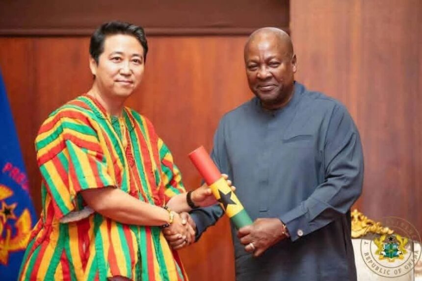 Ghana 's Ambassador to Japan Kojo Choi in Fugu with President John Mahama