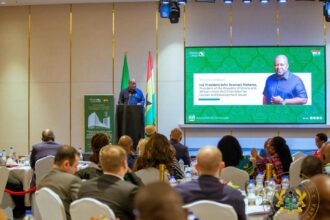 President Mahama addressing High-Level Breakfast on Financing and Reaffirming Africa’s Gender Commitments at 39th AU Assembly.