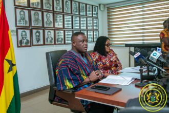 Communications Minister, Sam George & Gender Minister, Dr. Naa Momo Lartey.