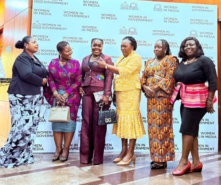 Rebecca Ekpe, GJA Vice President, Editor in Chief, Ghana Broadcasting Corporation (First Left), with Members of Parliament and Media Representatives at First Annual Forum of Women in Government and Media organized at the Presidency in Accra.