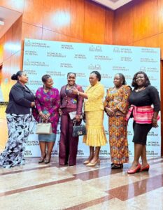 Vice President, Ghana Journalists Association, -GJA Rebecca Ekpe, First Left with Members of Ghana Parliament and other Participants at the First Annual Forum on Women in Government and Media.
