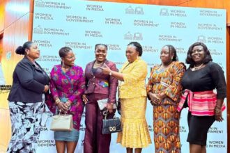 Vice President, Ghana Journalists Association, -GJA Rebecca Ekpe, First Left with Members of Ghana Parliament and other Participants at the First Annual Forum on Women in Government and Media.