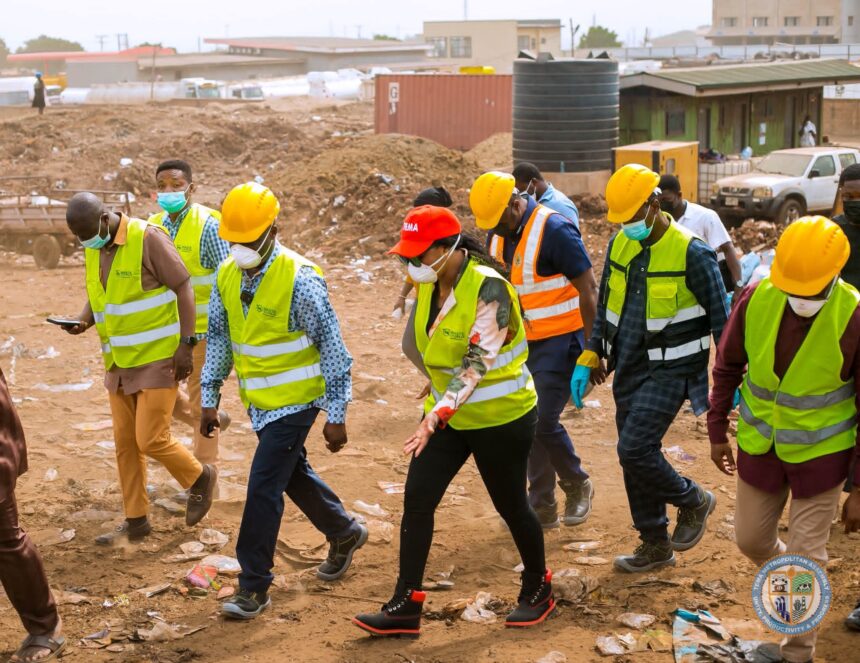 Ebi Bright joins Local Government Minister in Sanitation inspection in Tema enclave
