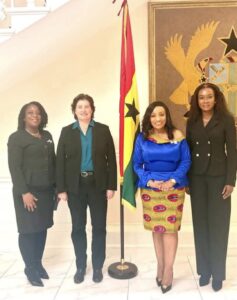 Ghana's Ambassador in UK Zita Benson and Rosie Glazebrook of Make UK on investment opportunities