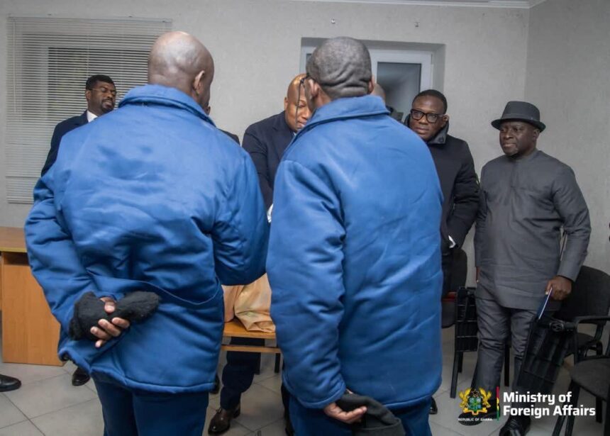 Mr. Okudzeto Ablakwa with Ghanaian Prisoners of War in Ukraine