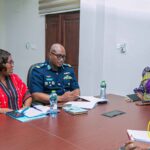 KAIPTC officials meet Gender Minister Dr. Naa Momo Lartey on women and peace collaboration.