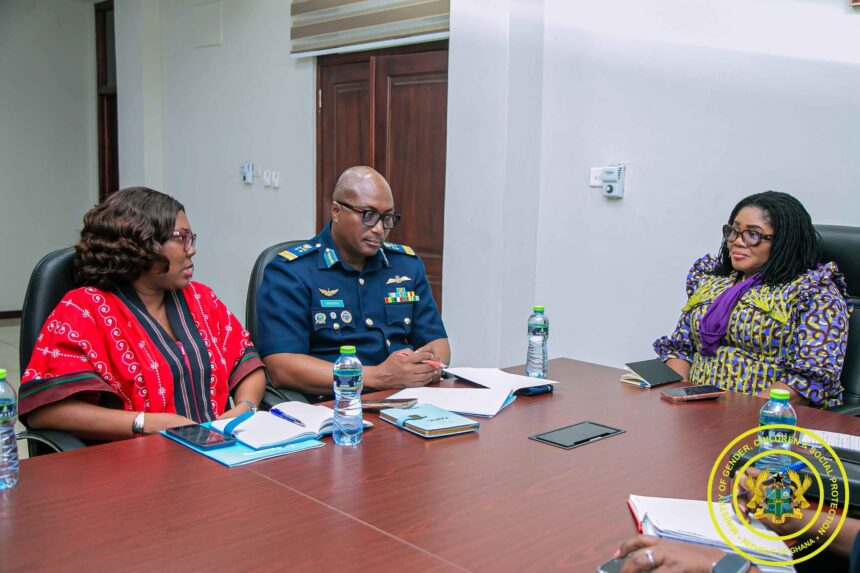 KAIPTC officials meet Gender Minister Dr. Naa Momo Lartey on women and peace collaboration.