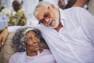 Former President Jerry Rawlings with Mother, Madam Agbotui.