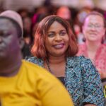 Vice President of the Ghana Journalists Association, Rebecca Ekpe (Middle) at Labadi Beach Hotel.